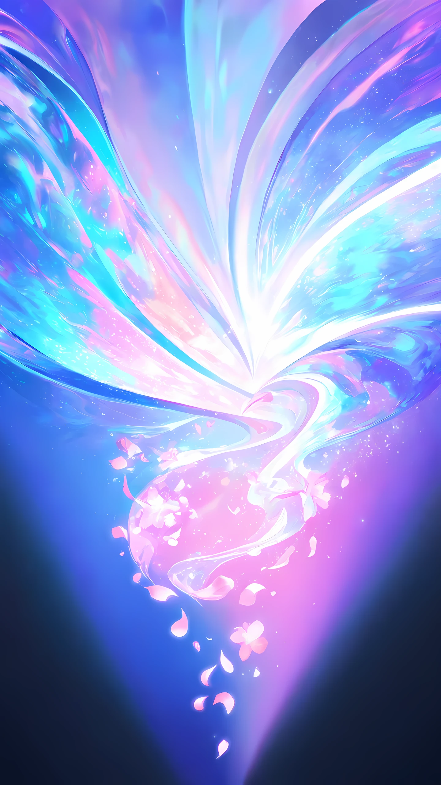 Anime Wallpaper Holographic Flowers 1440×2560 anime wallpaper