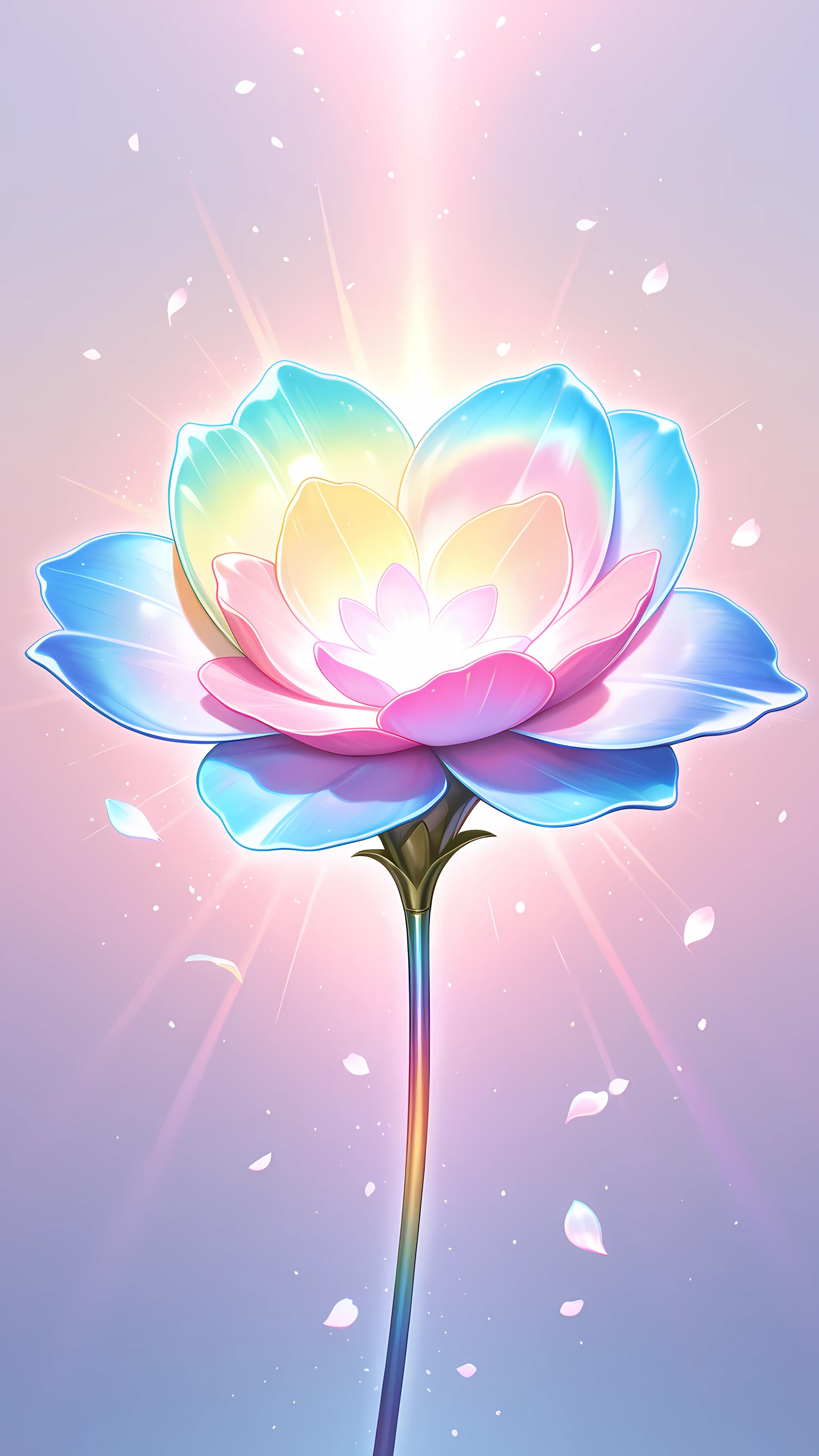 Anime Wallpaper Holographic Flowers 1440×2560 anime wallpaper