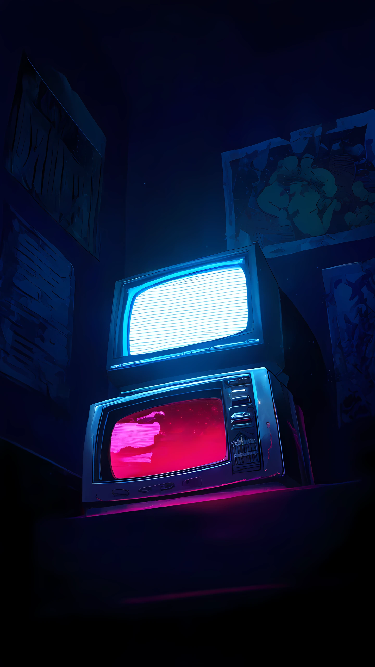 Anime Wallpaper Retro Tv Room 1440×2560 anime wallpaper