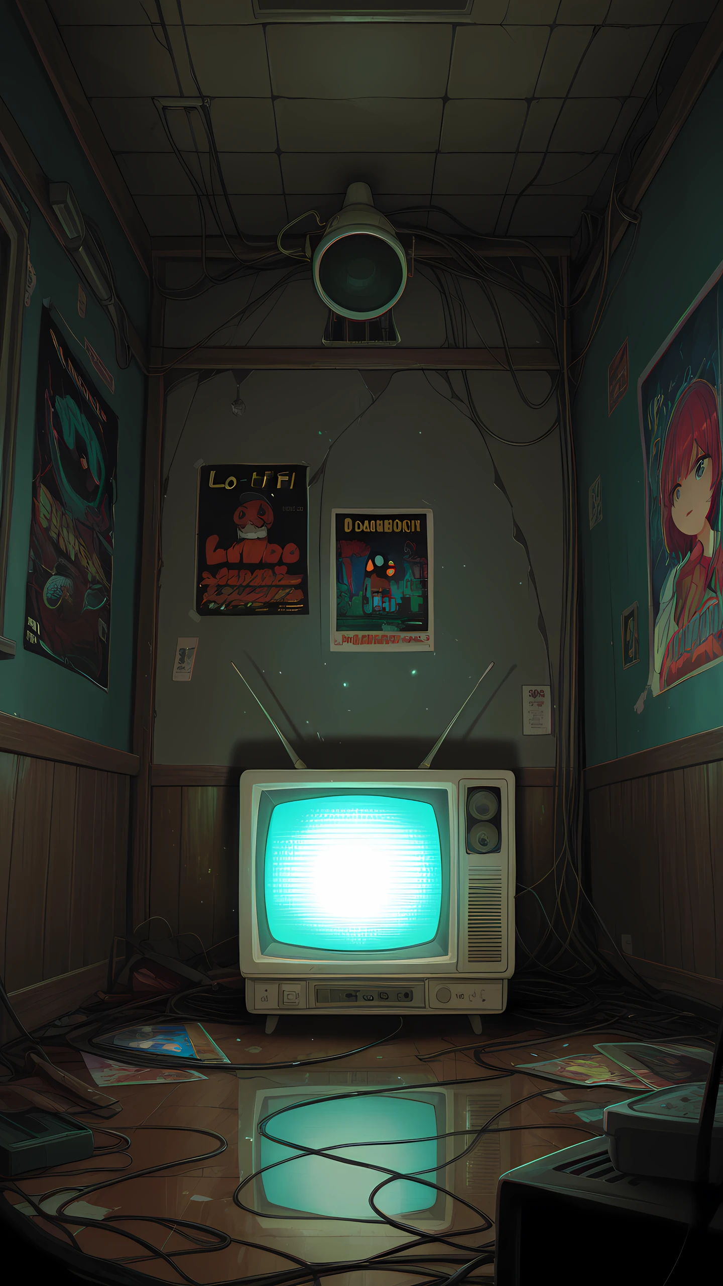 Anime Wallpaper Retro Tv Room 1440×2560 anime wallpaper