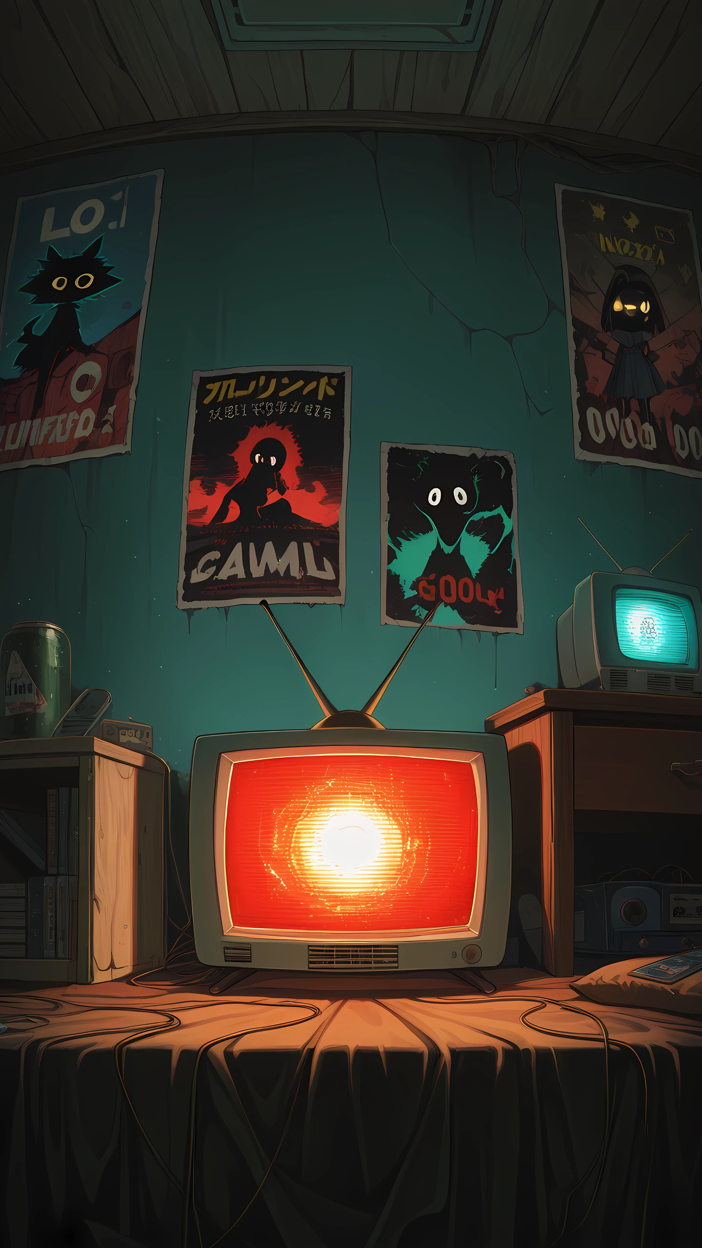 Anime Wallpaper Retro Tv Room 1440×2560 anime wallpaper