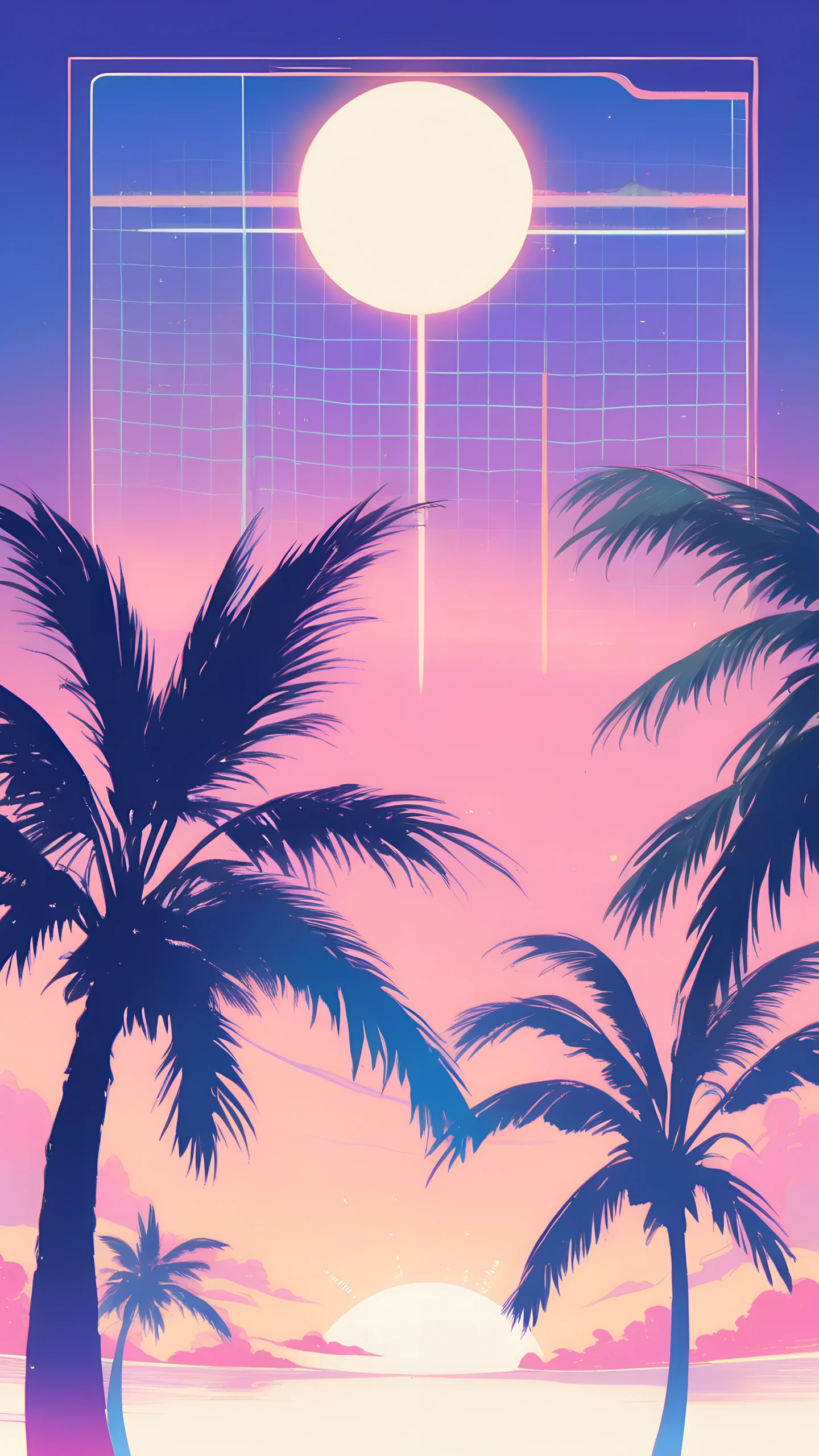 Anime Wallpaper Vaporwave Sunset 1440×2560 anime wallpaper