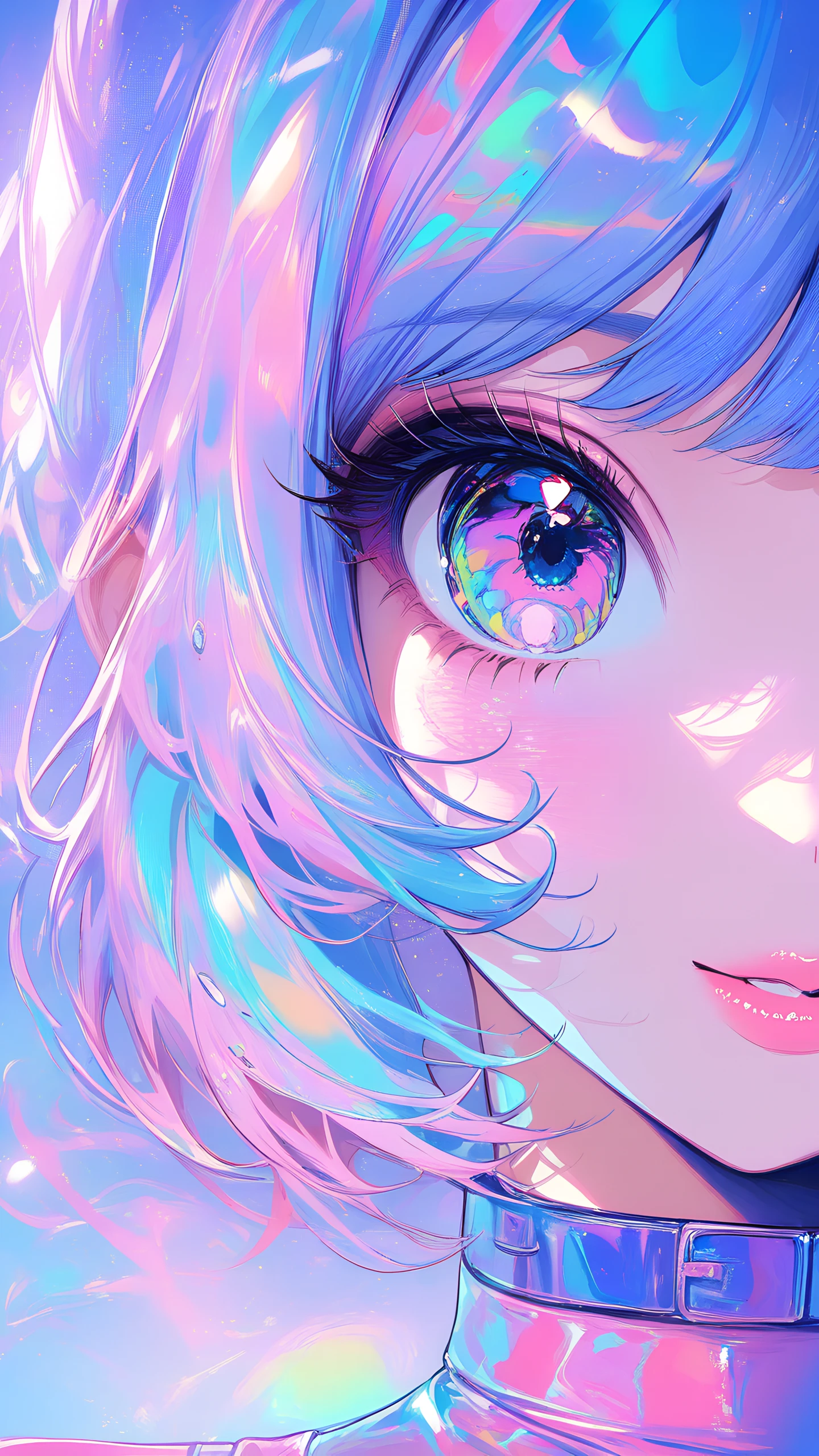 Anime Wallpaper Y2k Holographic 1440×2560 anime wallpaper