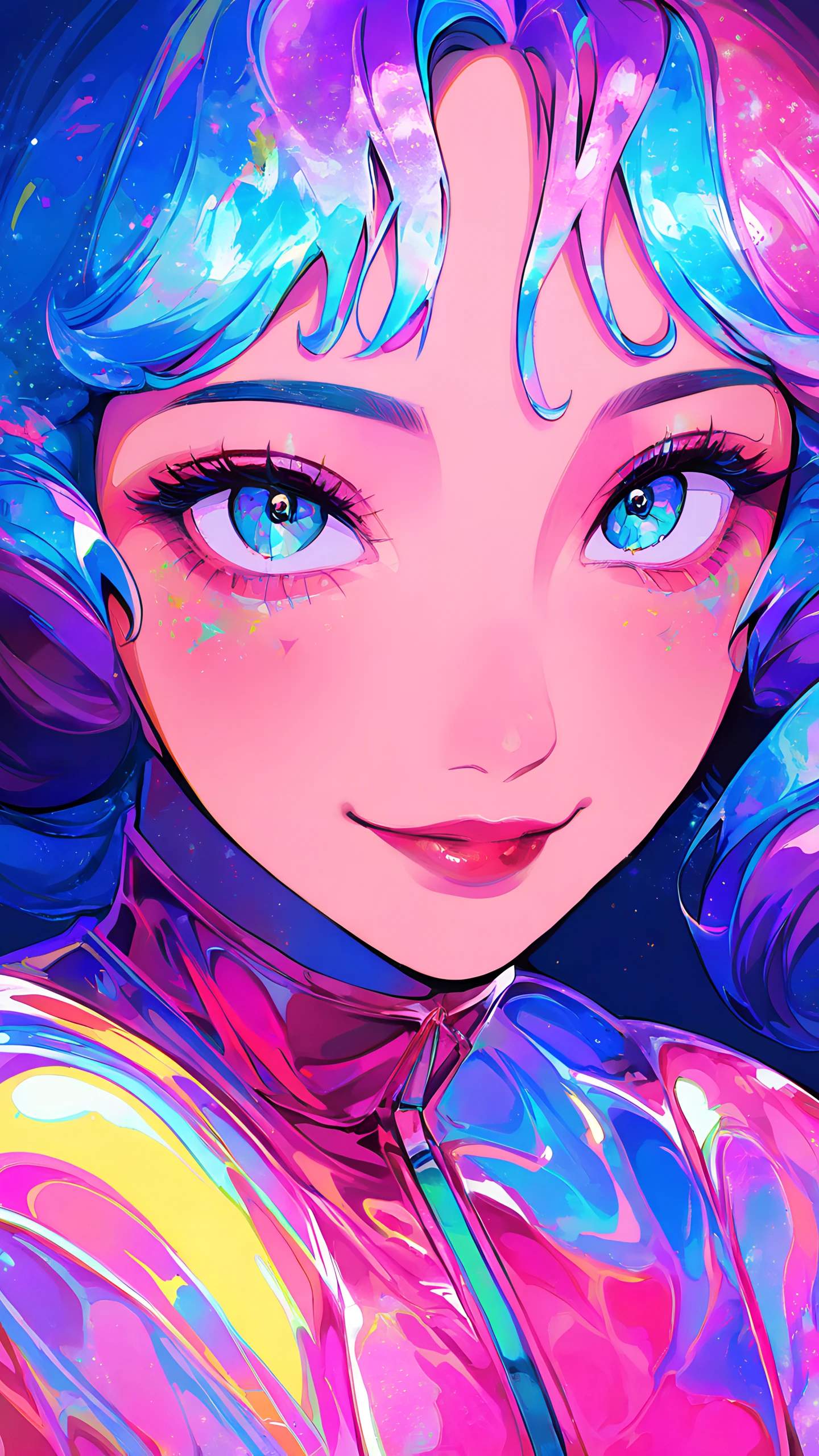 Anime Wallpaper Y2k Holographic 1440×2560 anime wallpaper