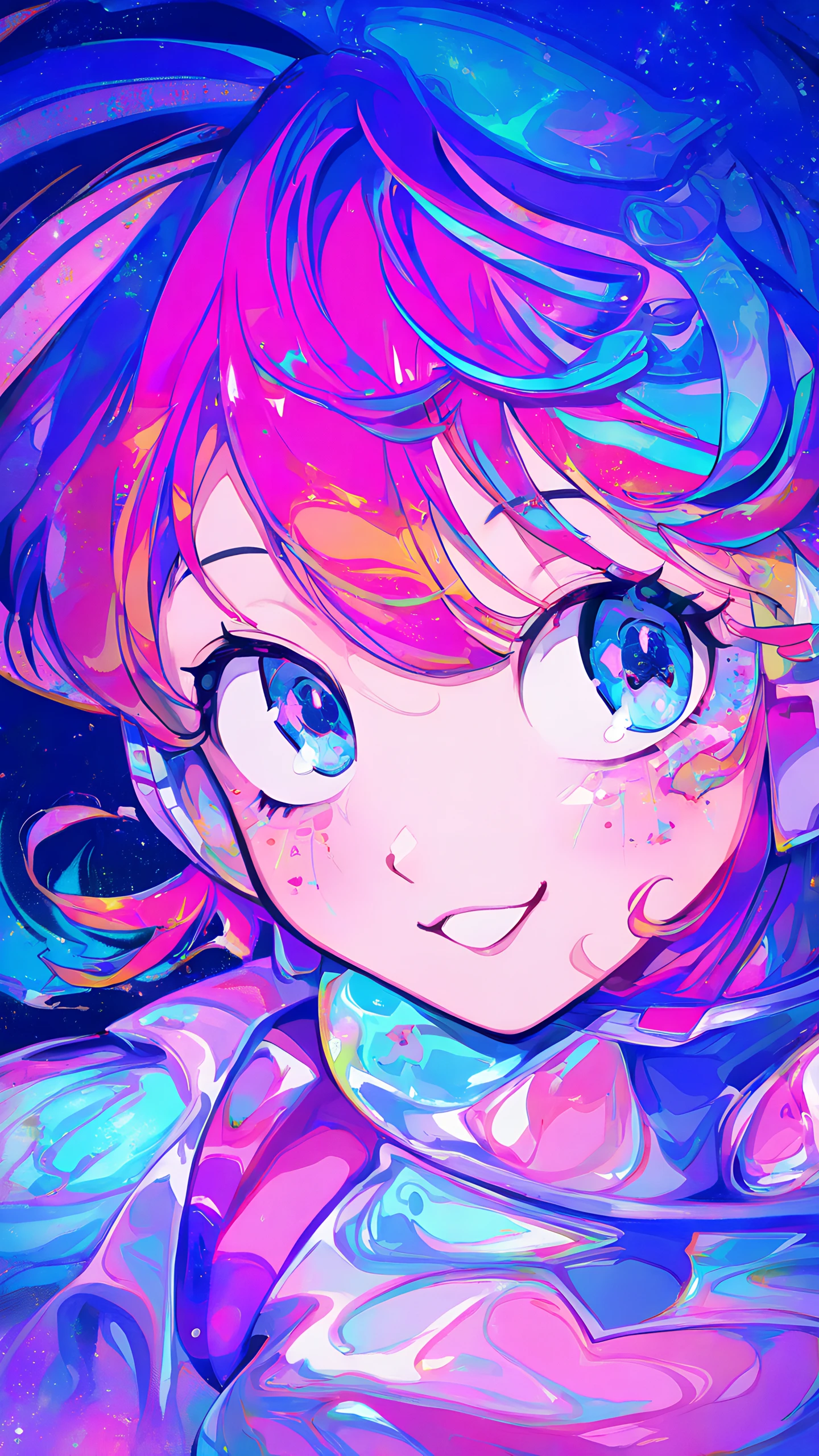 Anime Wallpaper Y2k Holographic 1440×2560 anime wallpaper