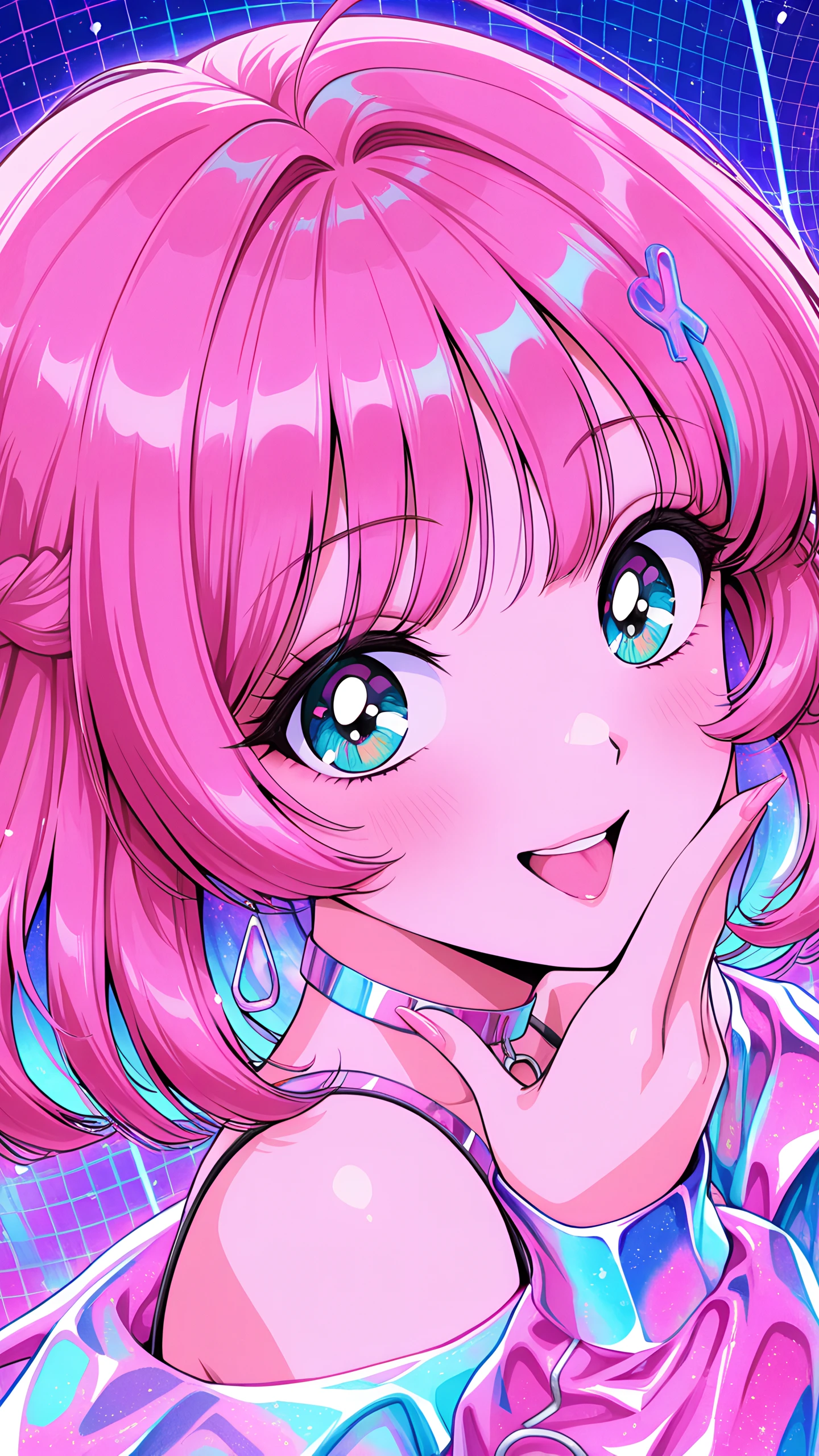 Anime Wallpaper Y2k Holographic 1440×2560 anime wallpaper