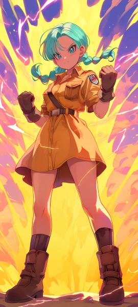 cute anime girl wallpaper — gloves, braid, boots (free 4K phone download)