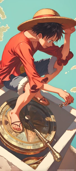 epic anime boy wallpaper — straw hat, male focus, hat (free 4K phone download)