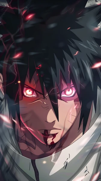 epic anime boy wallpaper — male focus, black hair, glowing (free 4K phone download)