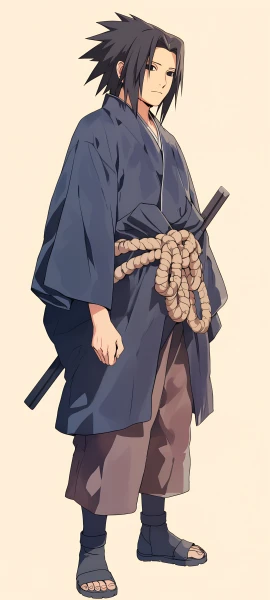 cute anime boy wallpaper — male focus, black hair, japanese clothes (free 4K phone download)