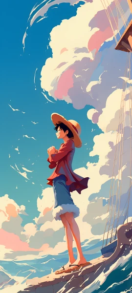 dreamy anime boy wallpaper — straw hat, hat, male focus (free 4K phone download)