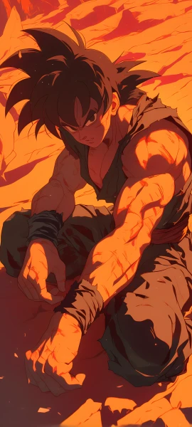 cool anime boy wallpaper — male focus, black hair, muscular (free 4K phone download)