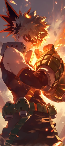 epic anime boy wallpaper — male focus, grenade, explosive (free 4K phone download)