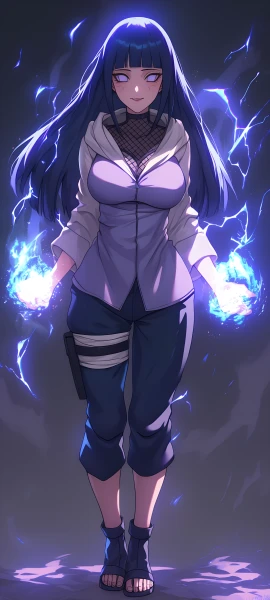 magical anime girl wallpaper — long hair, konohagakure symbol, toeless footwear (free 4K phone download)