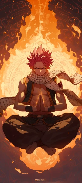 cool anime boy wallpaper — male focus, scarf, fire (free 4K phone download)