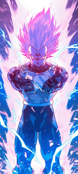 cool anime boy wallpaper — male focus, crossed arms, muscular (free 4K phone download)