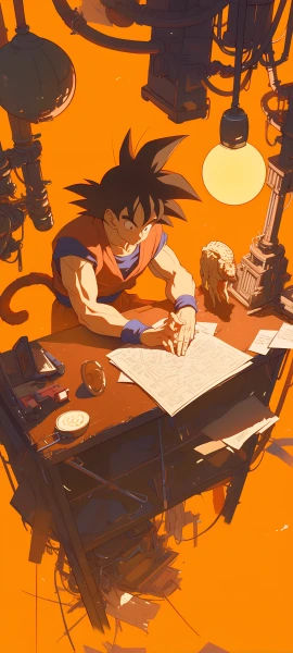 cool anime boy wallpaper — male focus, black hair, tail (free 4K phone download)