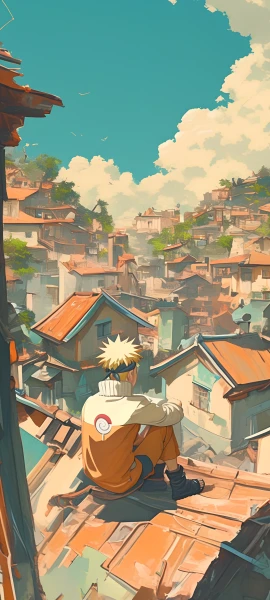 cute anime boy wallpaper — blonde hair, male focus, sky (free 4K phone download)
