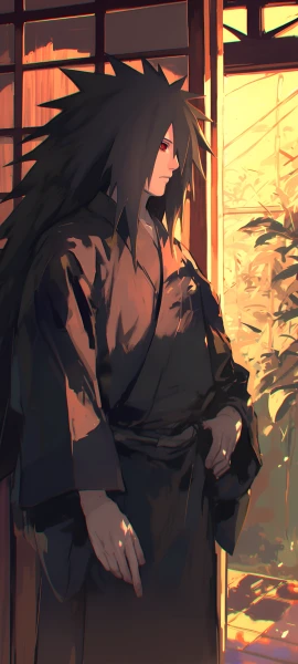 mysterious anime boy wallpaper — male focus, long hair, japanese clothes (free 4K phone download)