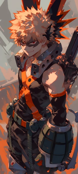 epic anime boy wallpaper — grenade, explosive, male focus (free 4K phone download)