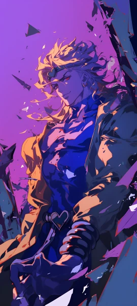 colorful anime boy wallpaper — male focus, red eyes, blonde hair (free 4K phone download)
