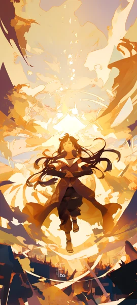 epic anime boy wallpaper — long hair, male focus, black hair (free 4K phone download)