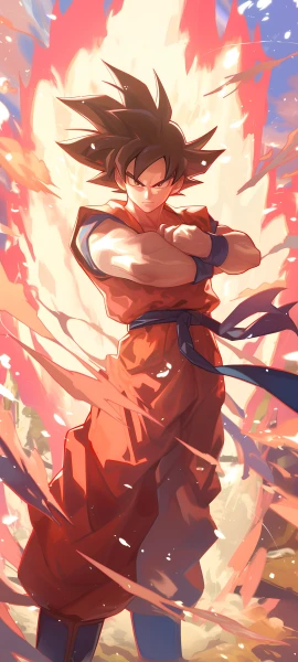 epic anime boy wallpaper — male focus, black hair, dougi (free 4K phone download)