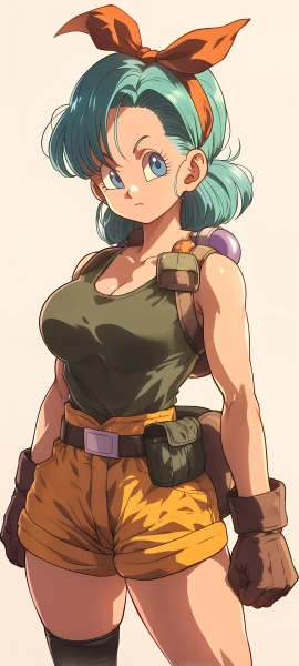 cute anime girl wallpaper — gloves, shorts, blue eyes (free 4K phone download)