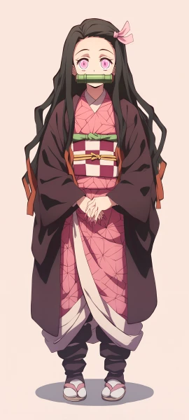 cute anime girl wallpaper — gag, japanese clothes, pink kimono (free 4K phone download)