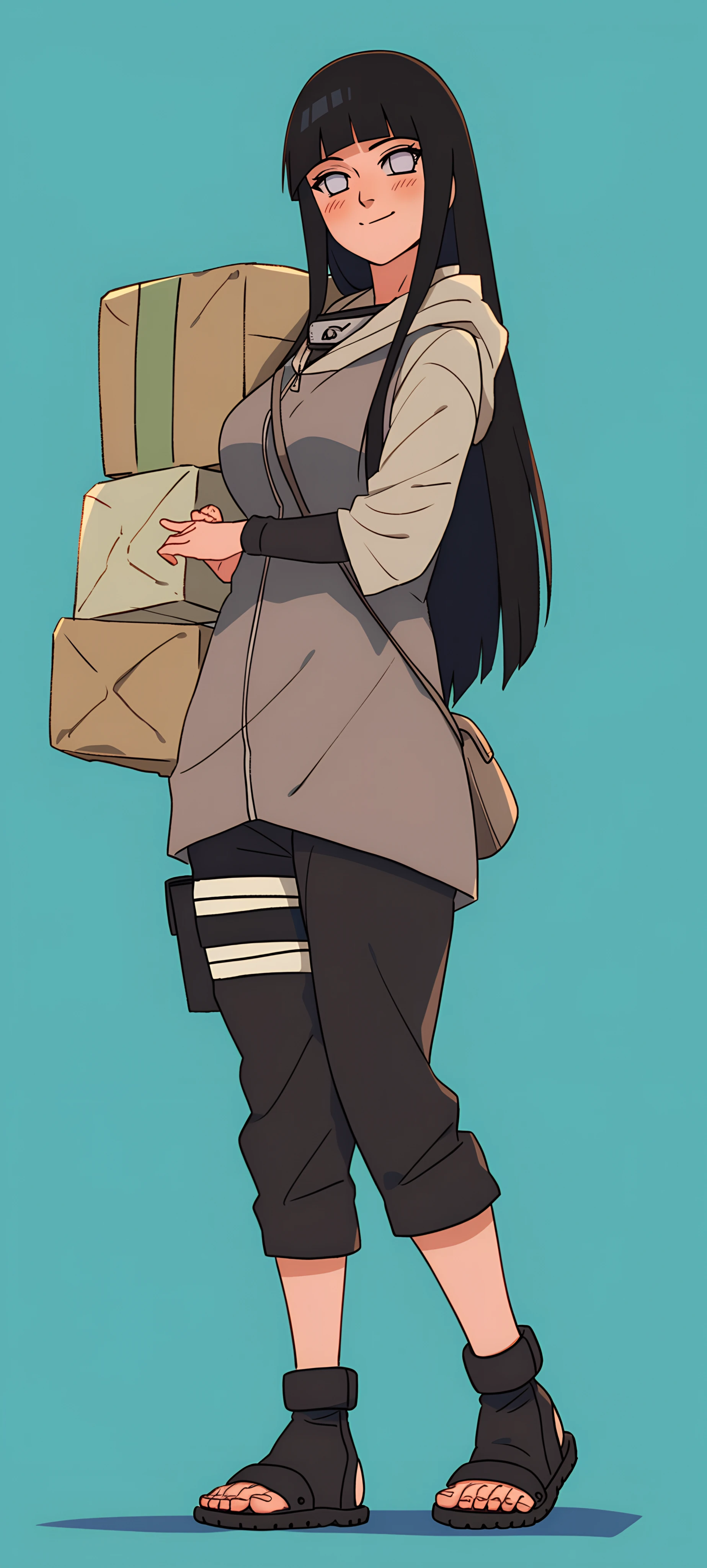 cute anime girl wallpaper — long hair, black hair, smile (free 4K phone download)