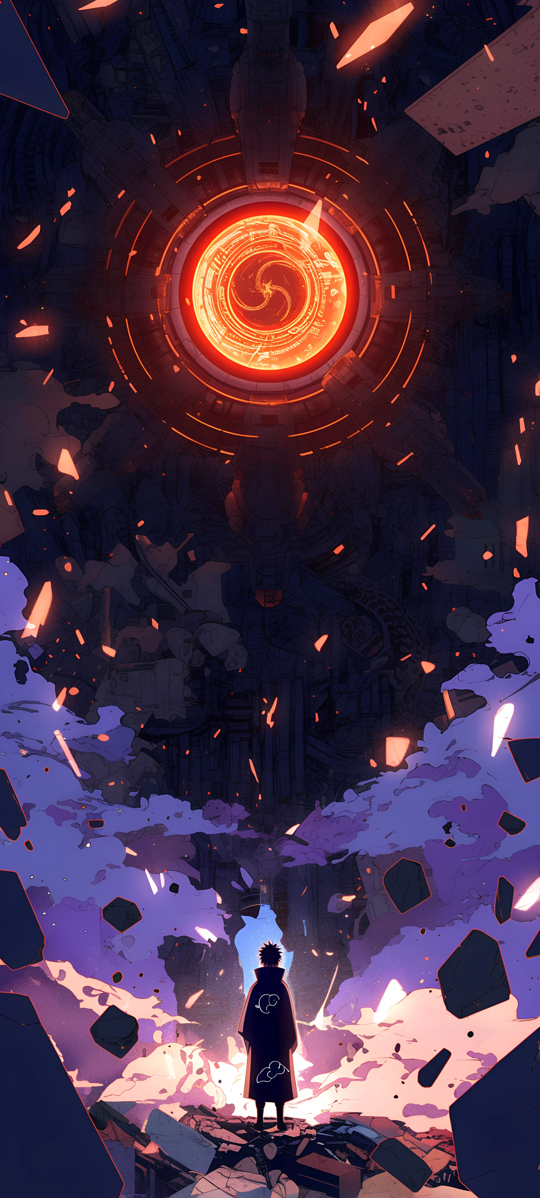 epic anime boy wallpaper — rubble, debris, silhouette (free 4K phone download)