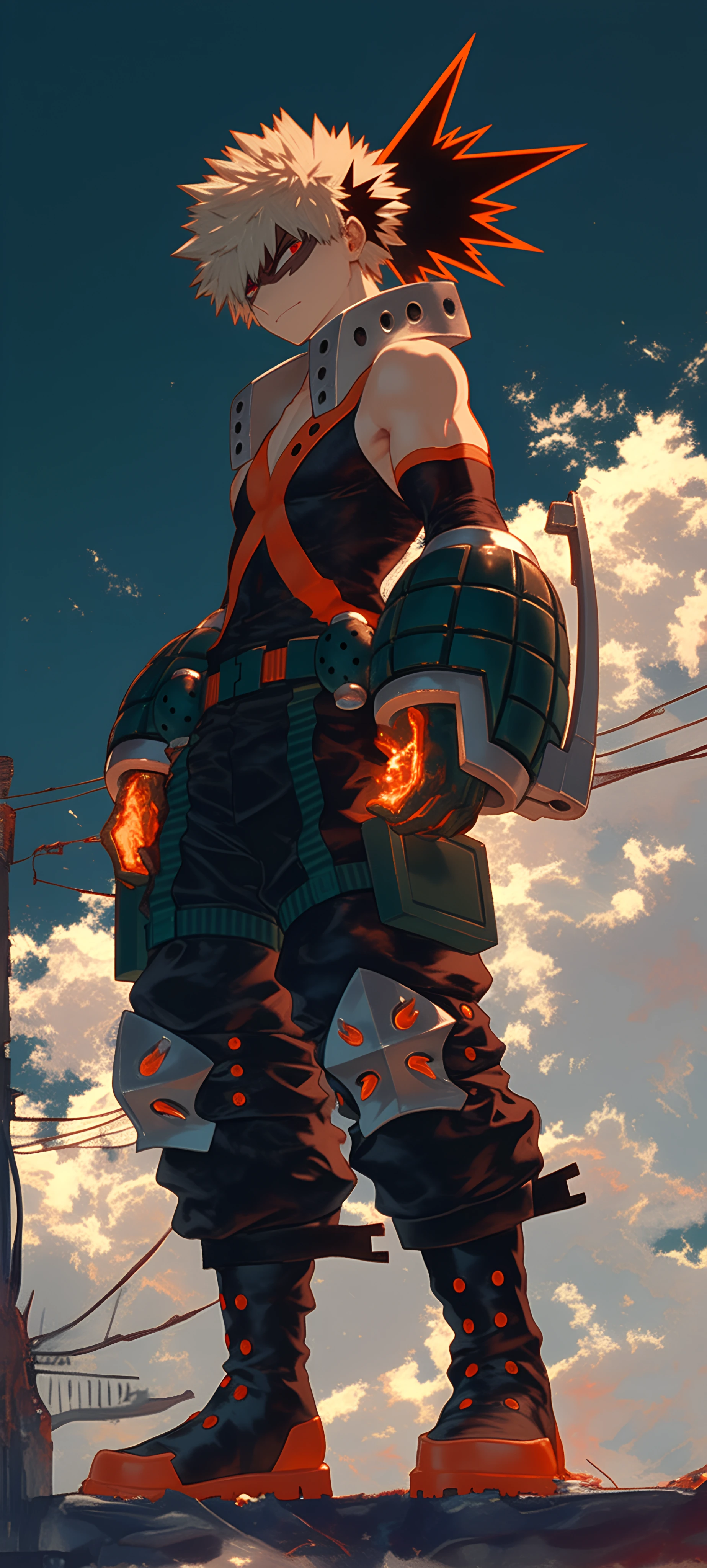 epic anime boy wallpaper — male focus, eye mask, blonde hair (free 4K phone download)