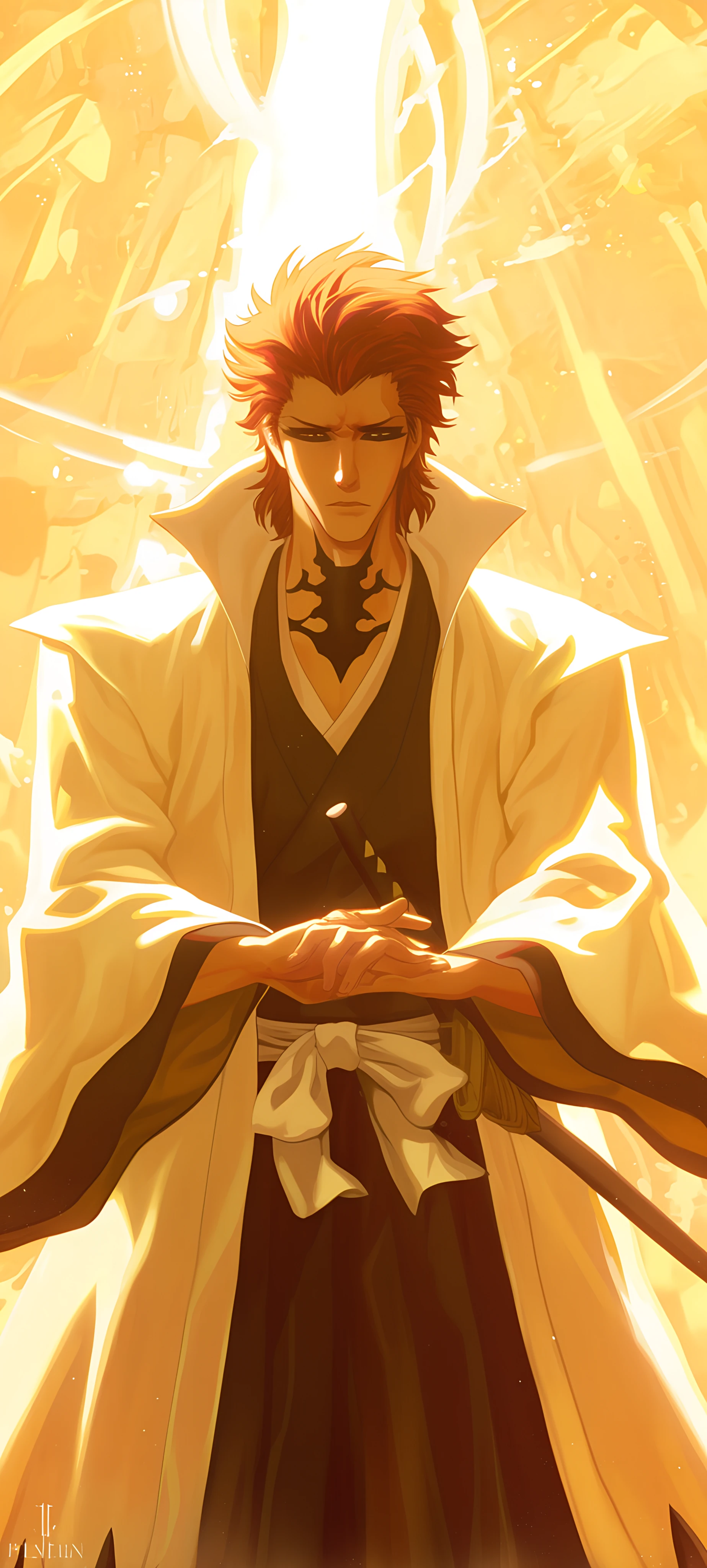 elegant anime boy wallpaper — haori, japanese clothes, male focus (free 4K phone download)