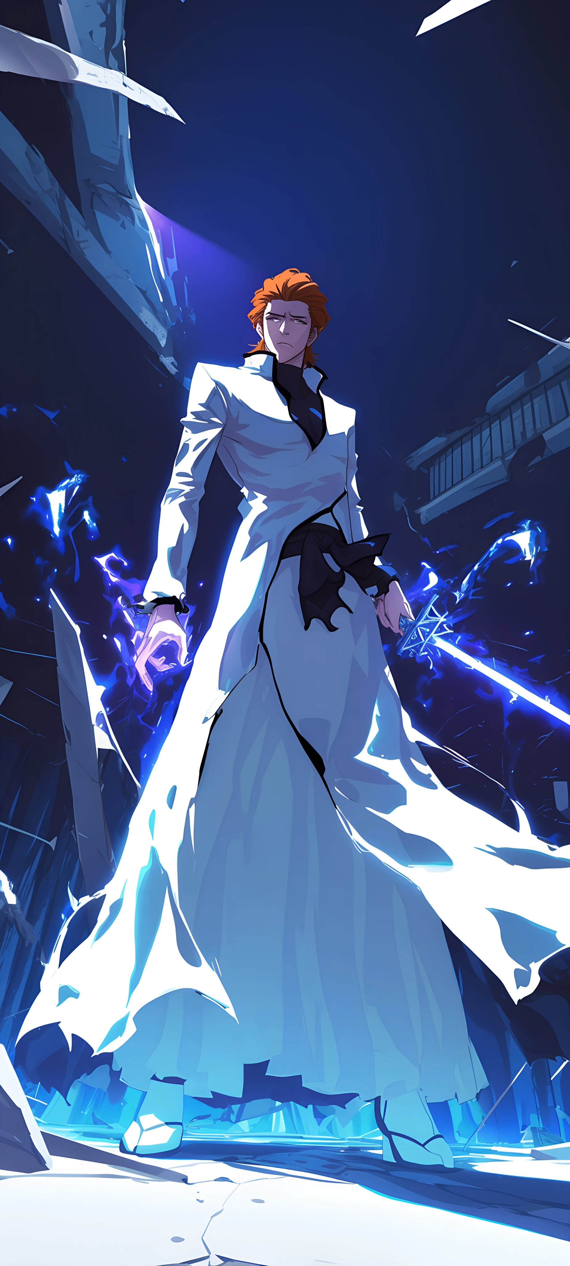 epic anime boy wallpaper — male focus, weapon, holding (free 4K phone download)