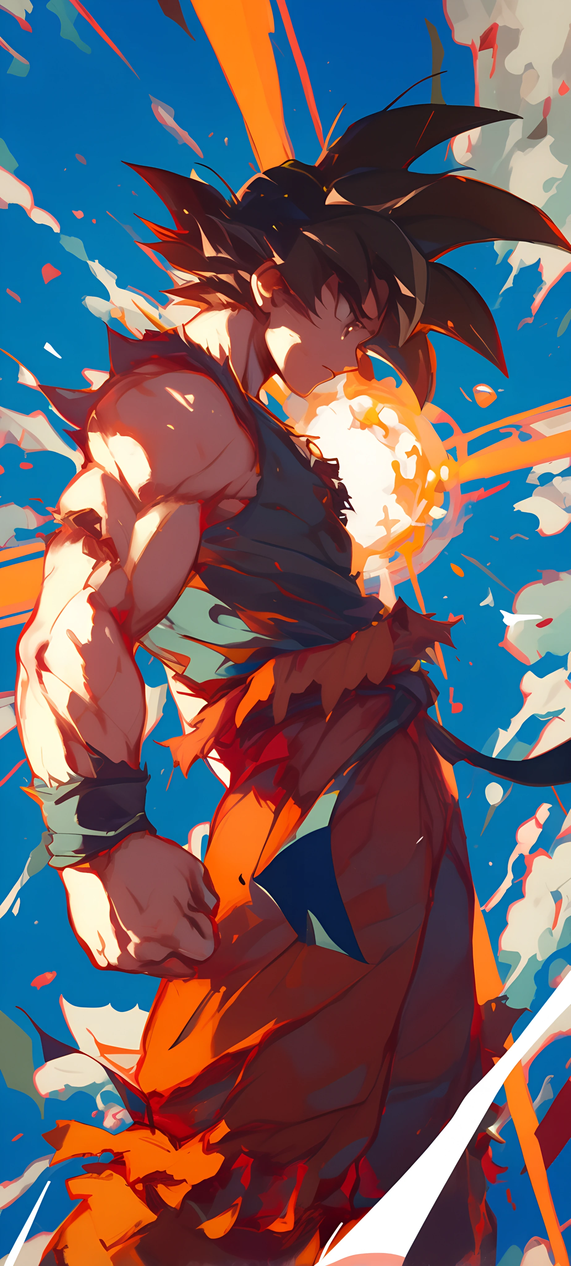 epic anime boy wallpaper — male focus, black hair, torn clothes (free 4K phone download)