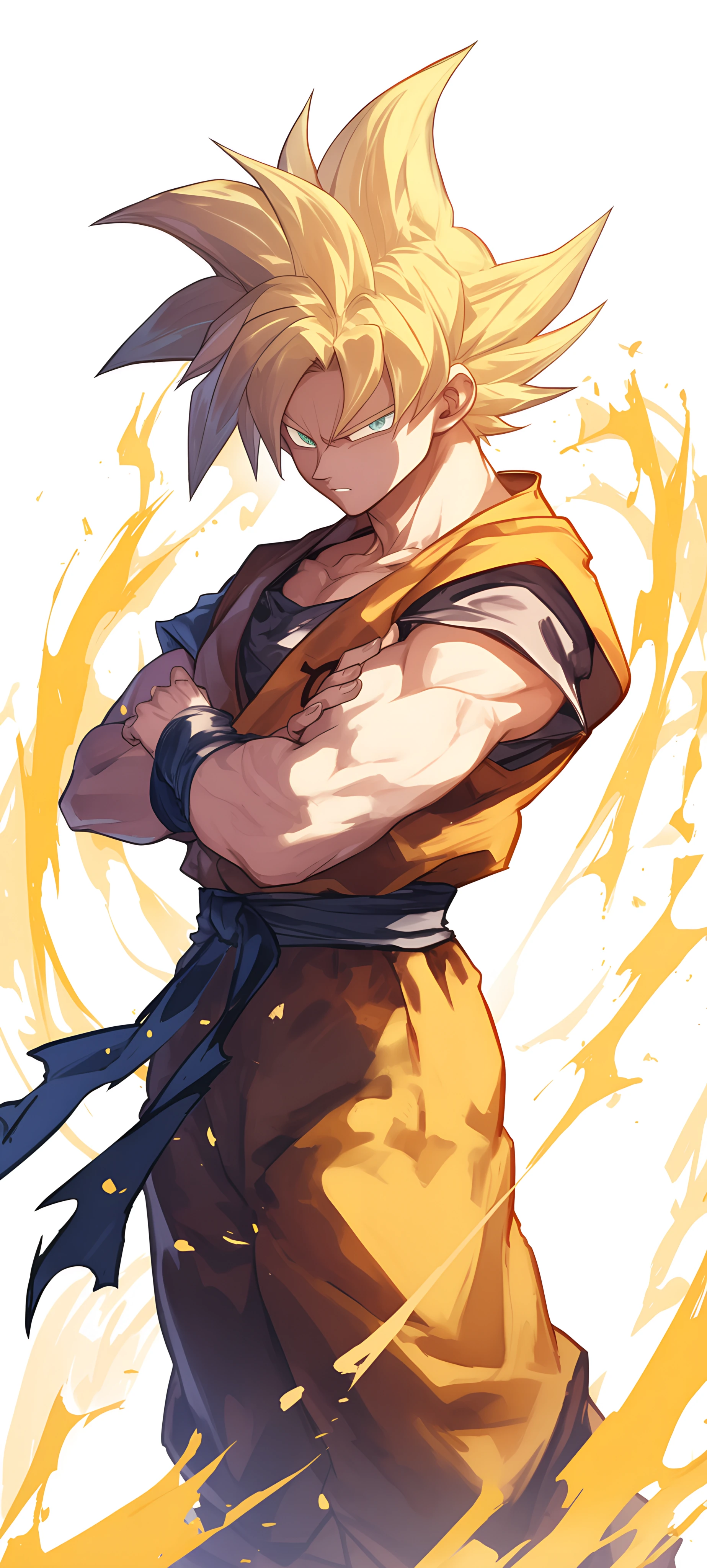 epic anime boy wallpaper — male focus, blonde hair, super saiyan (free 4K phone download)