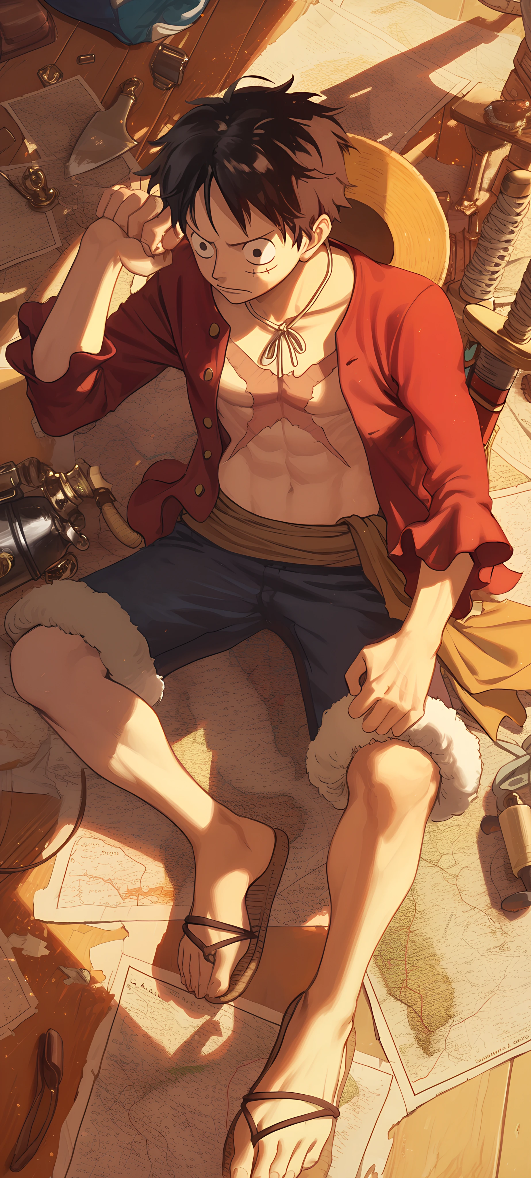 cute anime boy wallpaper — male focus, scar, black hair (free 4K phone download)