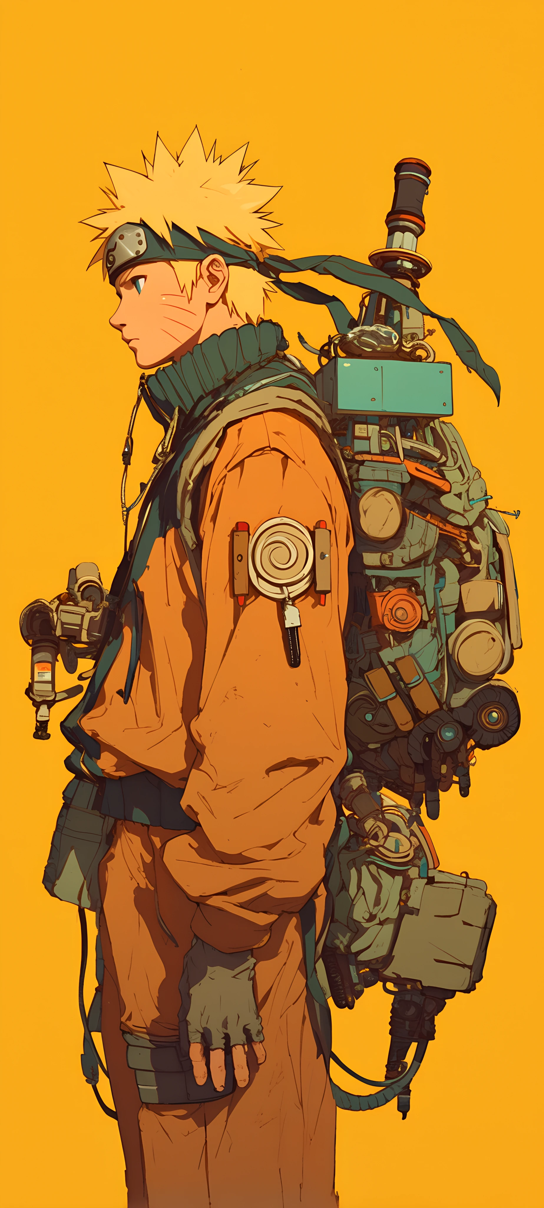 cool anime boy wallpaper — male focus, blonde hair, gloves (free 4K phone download)