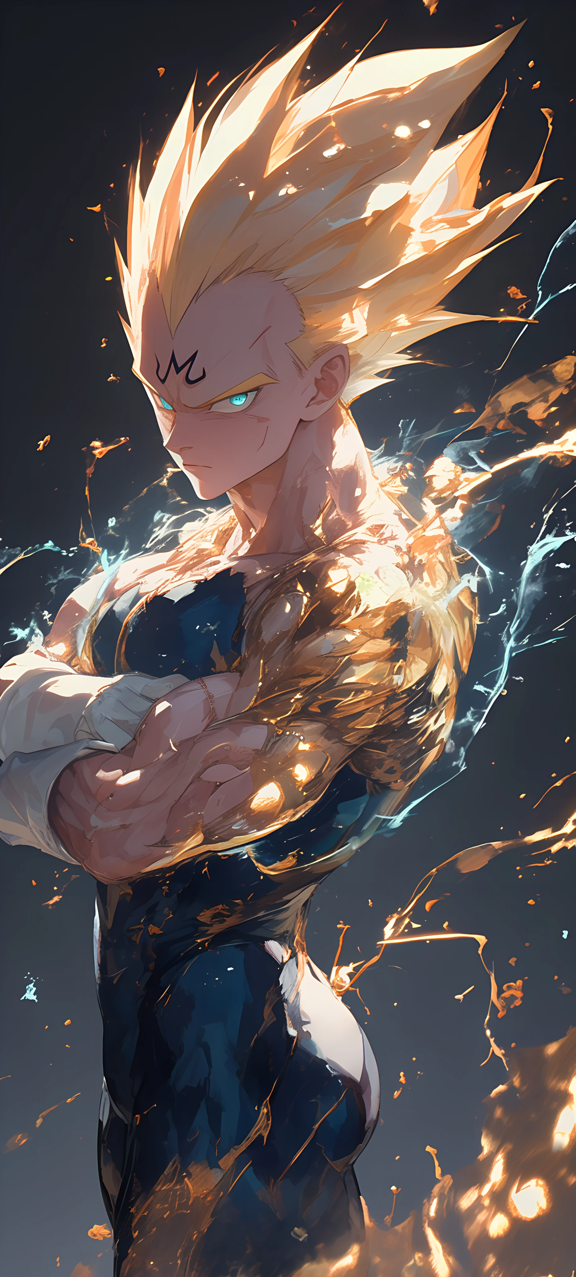 epic anime boy wallpaper — male focus, blonde hair, gloves (free 4K phone download)
