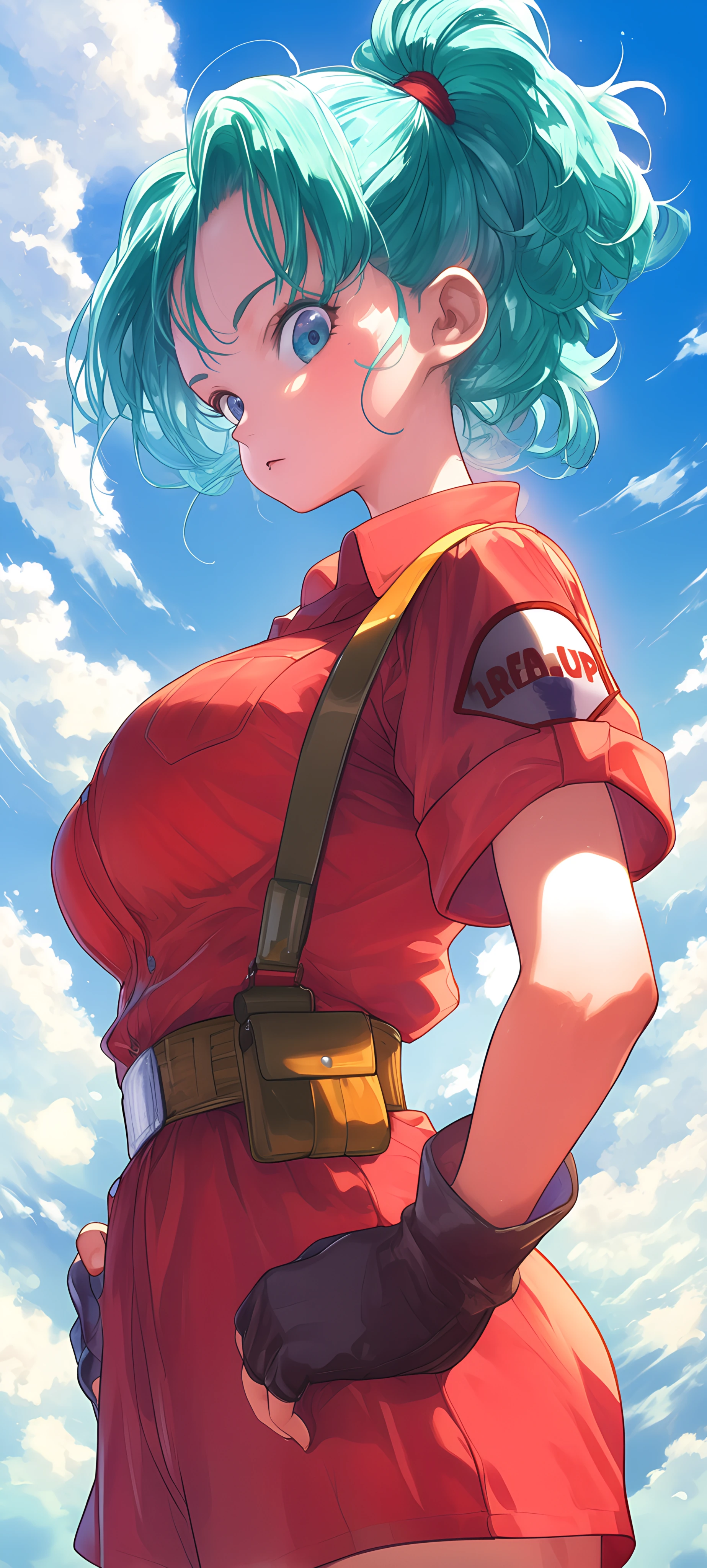cute anime girl wallpaper — gloves, fingerless gloves, sky (free 4K phone download)