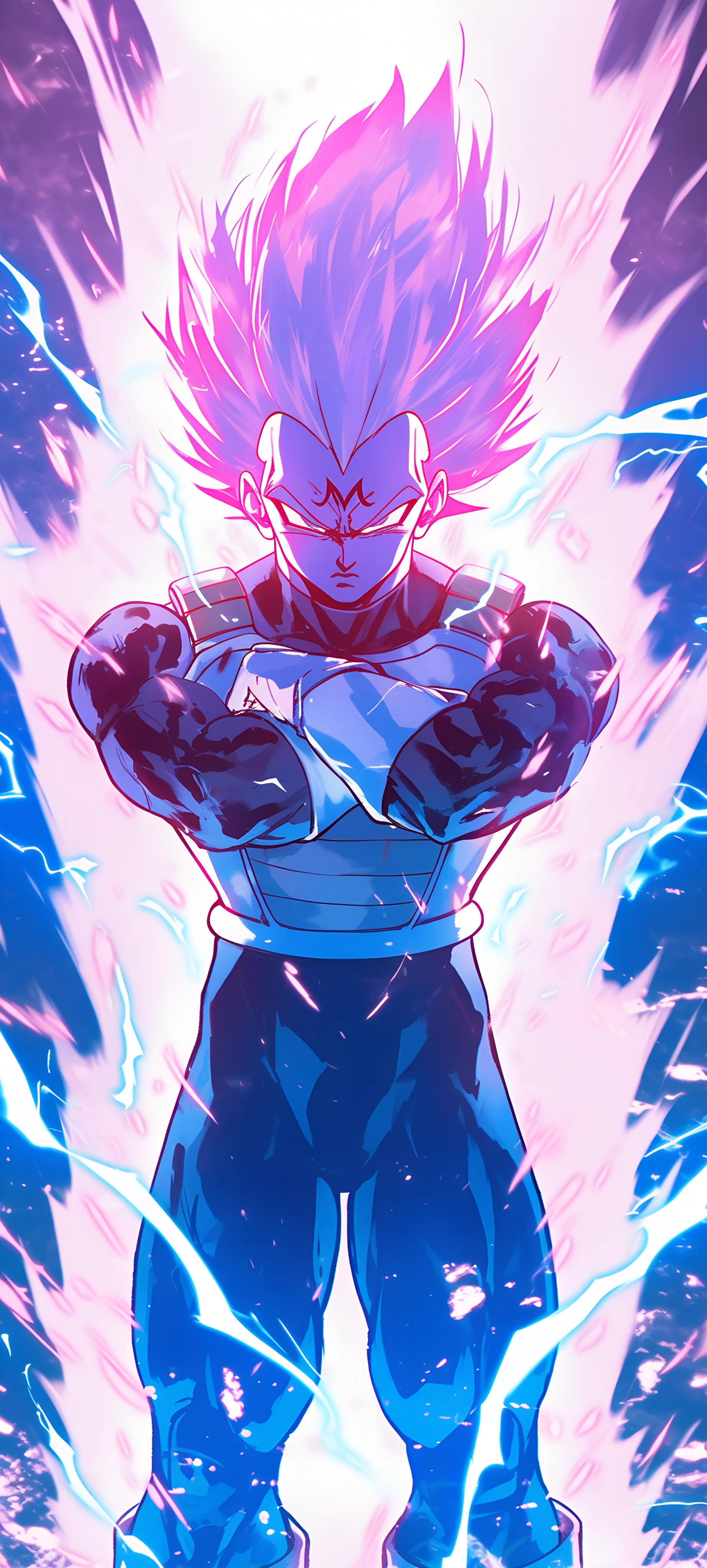 cool anime boy wallpaper — male focus, crossed arms, muscular (free 4K phone download)