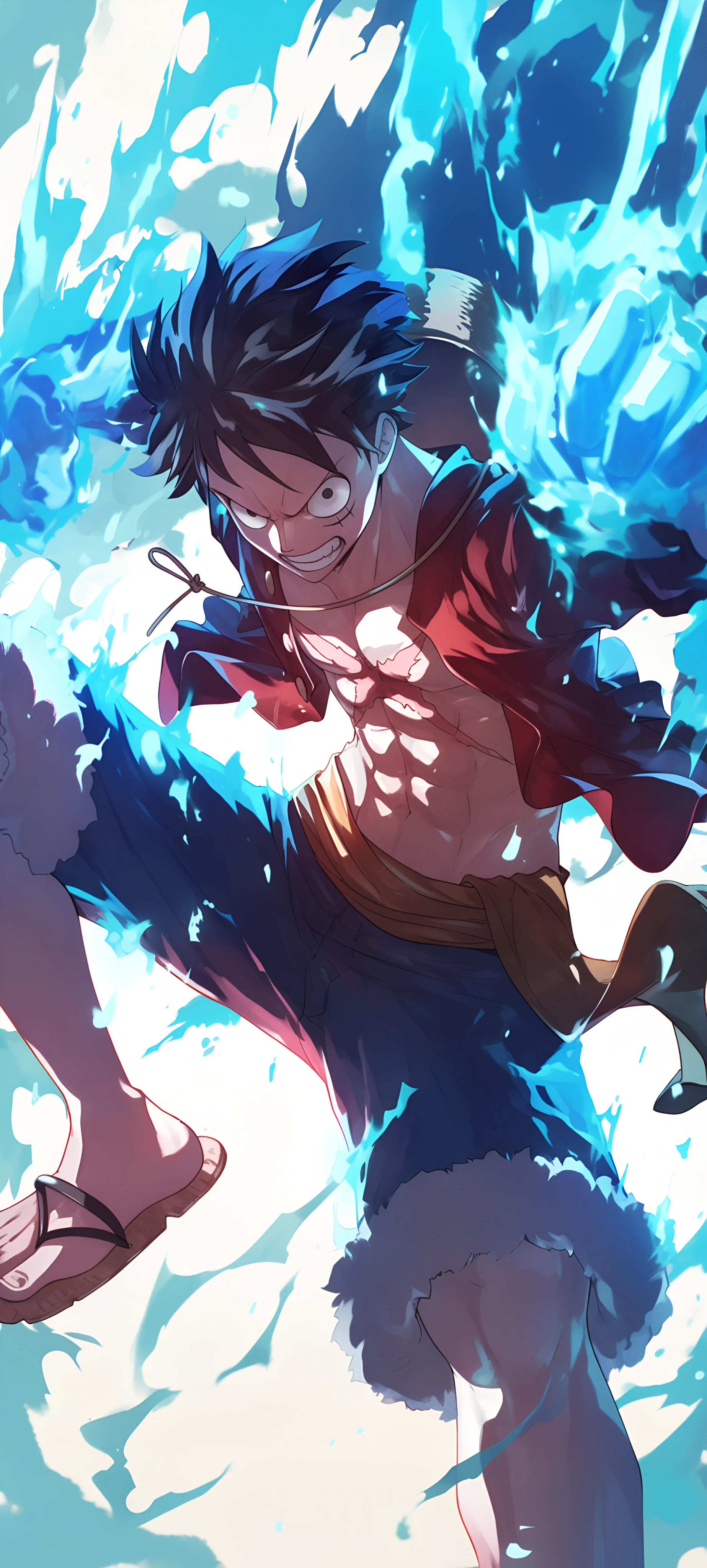 cool anime boy wallpaper — male focus, straw hat, black hair (free 4K phone download)