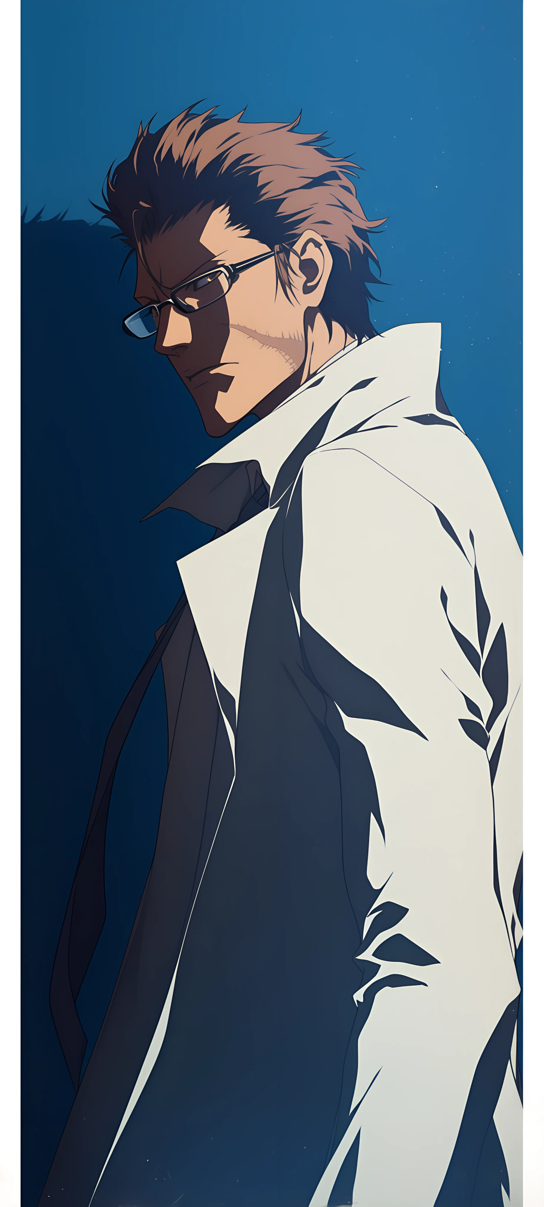 elegant anime boy wallpaper — male focus, glasses, necktie (free 4K phone download)