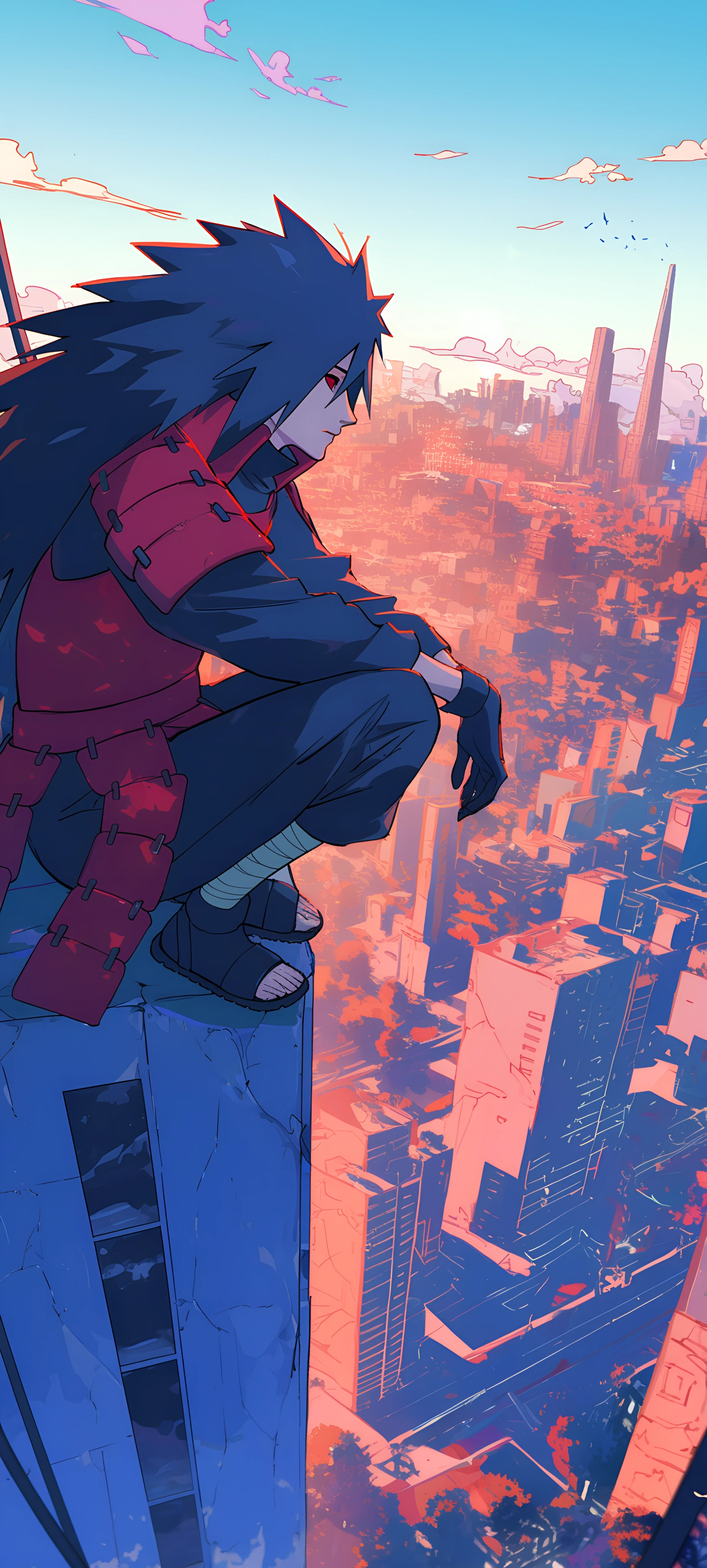 romantic anime boy wallpaper — male focus, long hair, japanese armor (free 4K phone download)