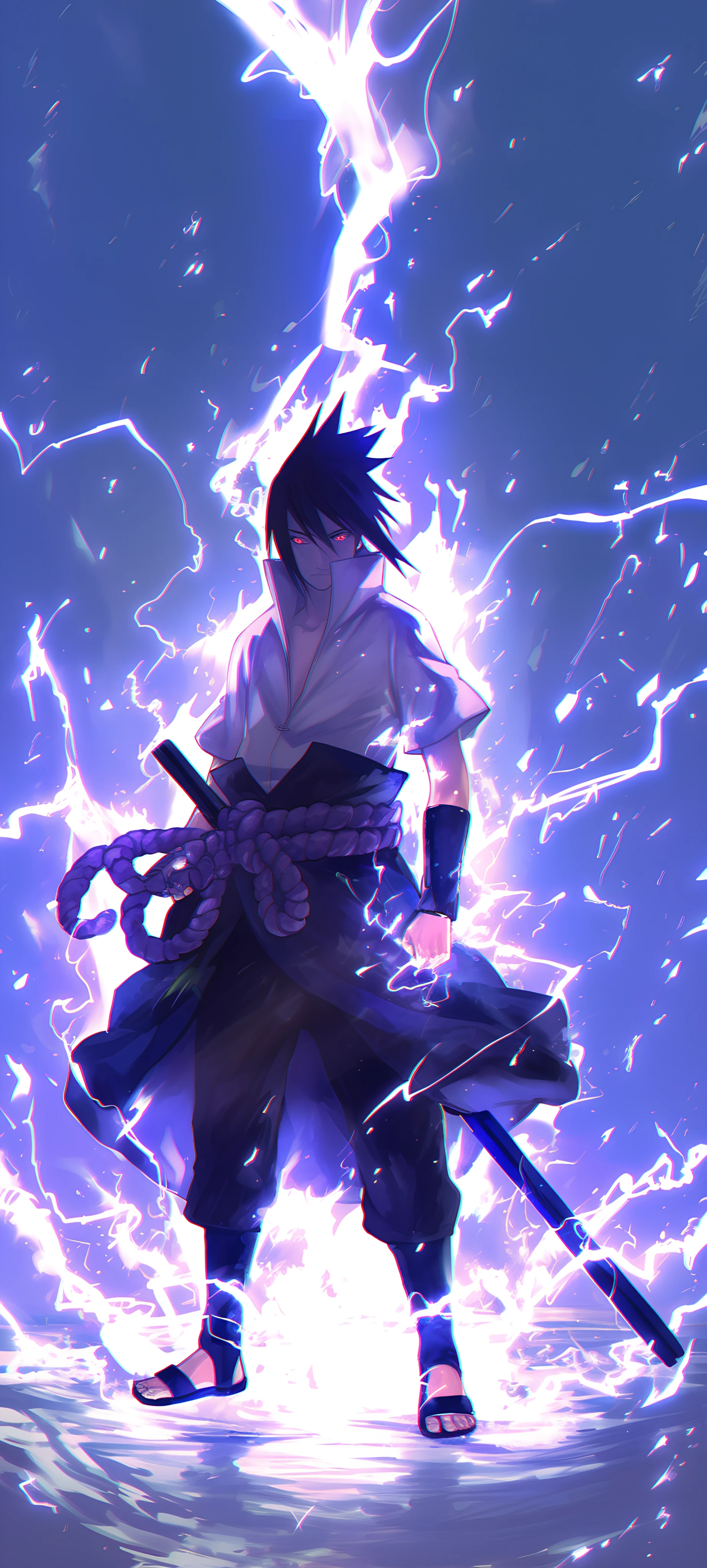 epic anime boy wallpaper — male focus, black hair, weapon (free 4K phone download)