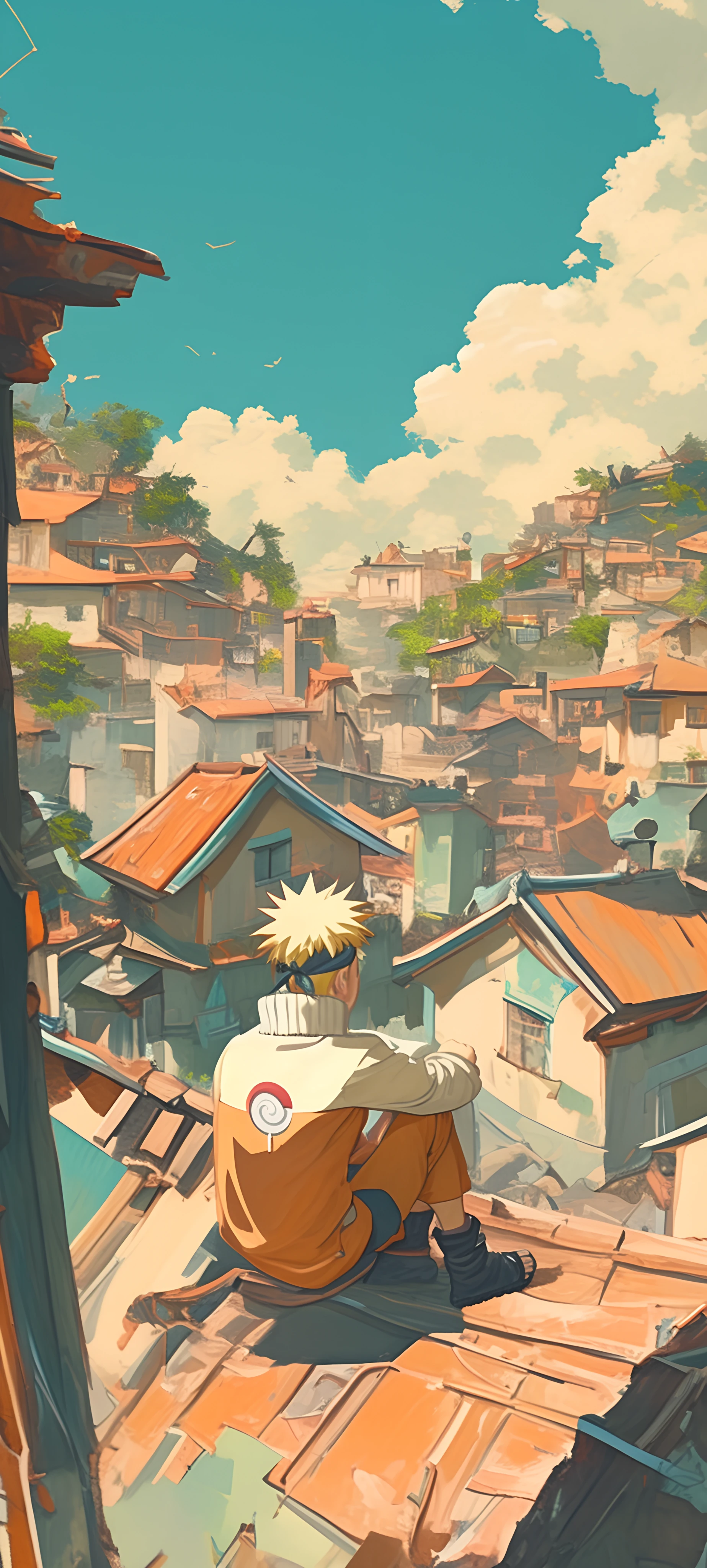 cute anime boy wallpaper — blonde hair, male focus, sky (free 4K phone download)