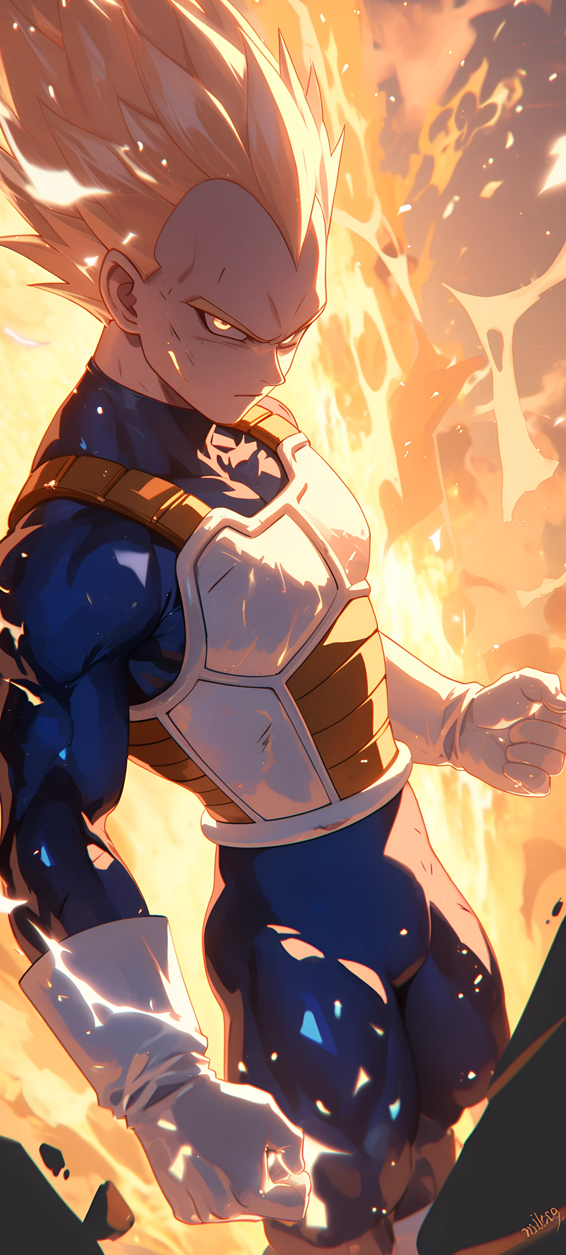 epic anime boy wallpaper — male focus, gloves, blonde hair (free 4K phone download)