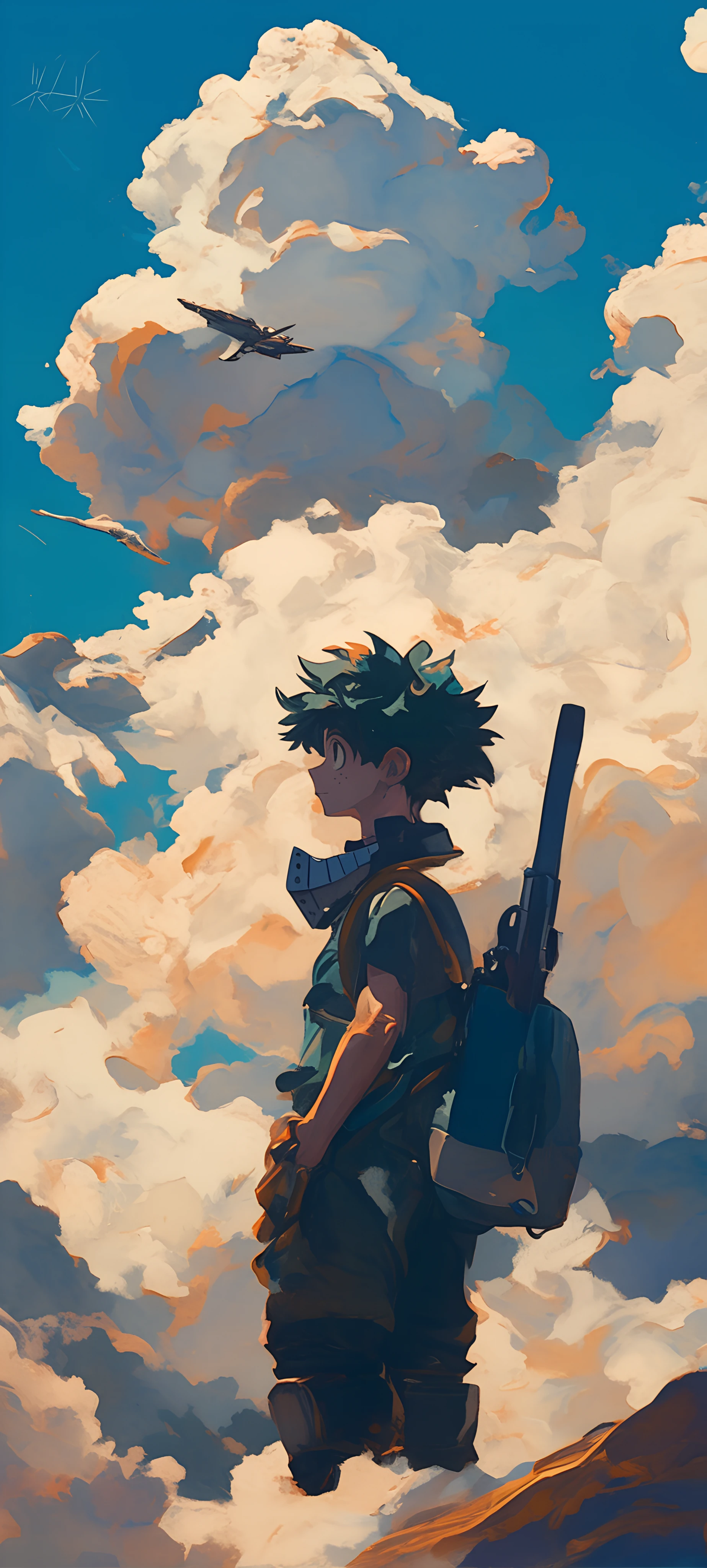 dreamy anime boy wallpaper — cloud, male focus, sky (free 4K phone download)