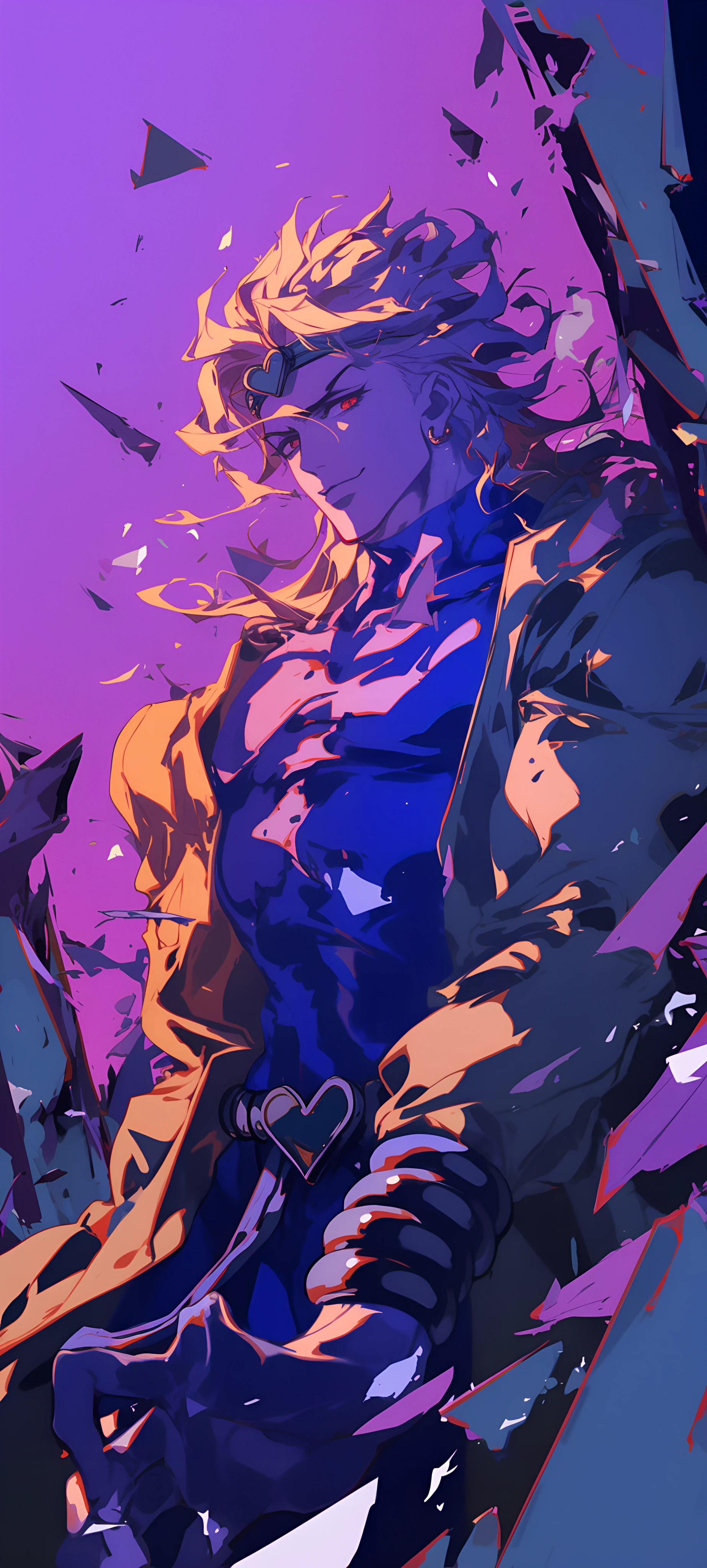 colorful anime boy wallpaper — male focus, red eyes, blonde hair (free 4K phone download)