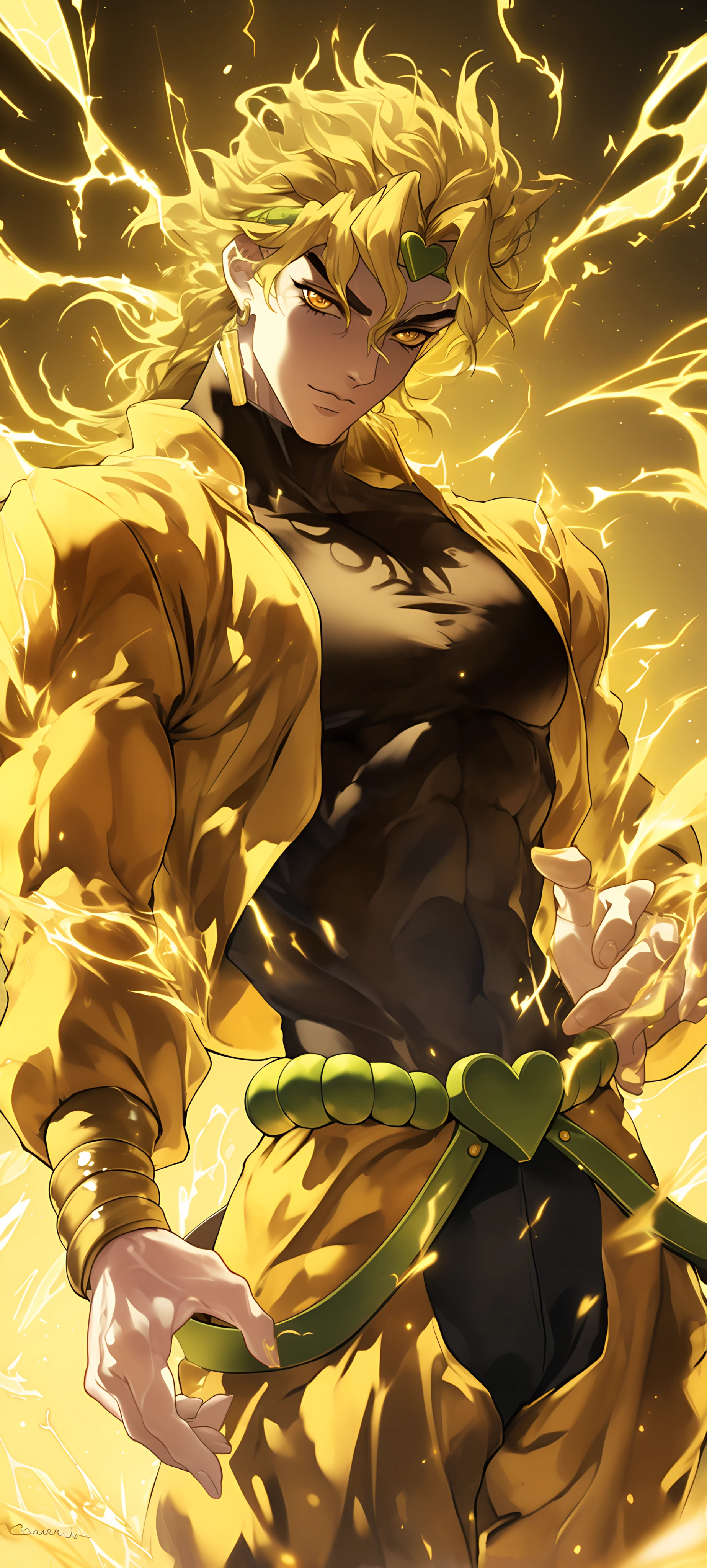 epic anime boy wallpaper — yellow jacket, male focus, blonde hair (free 4K phone download)